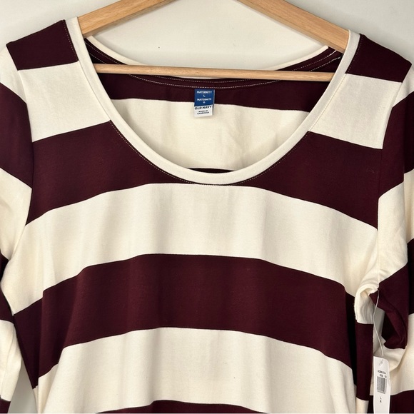 NWT Old Navy Bodycon Dress Womens SZ S Jersey Knit Striped Long Sleeve Maternity - Picture 4 of 8